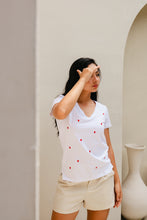 Cargar imagen en el visor de la galería, Dulce Amor Embroidered V-Neck Tee
