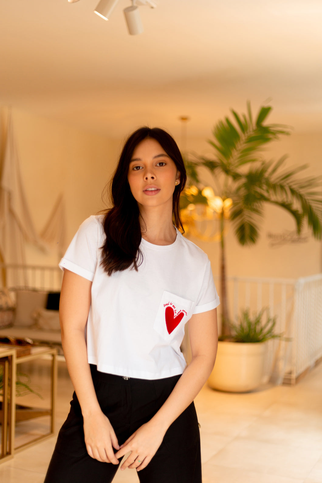 Lo Que Hay Es Amor Propio Embroidered Cropped Tee