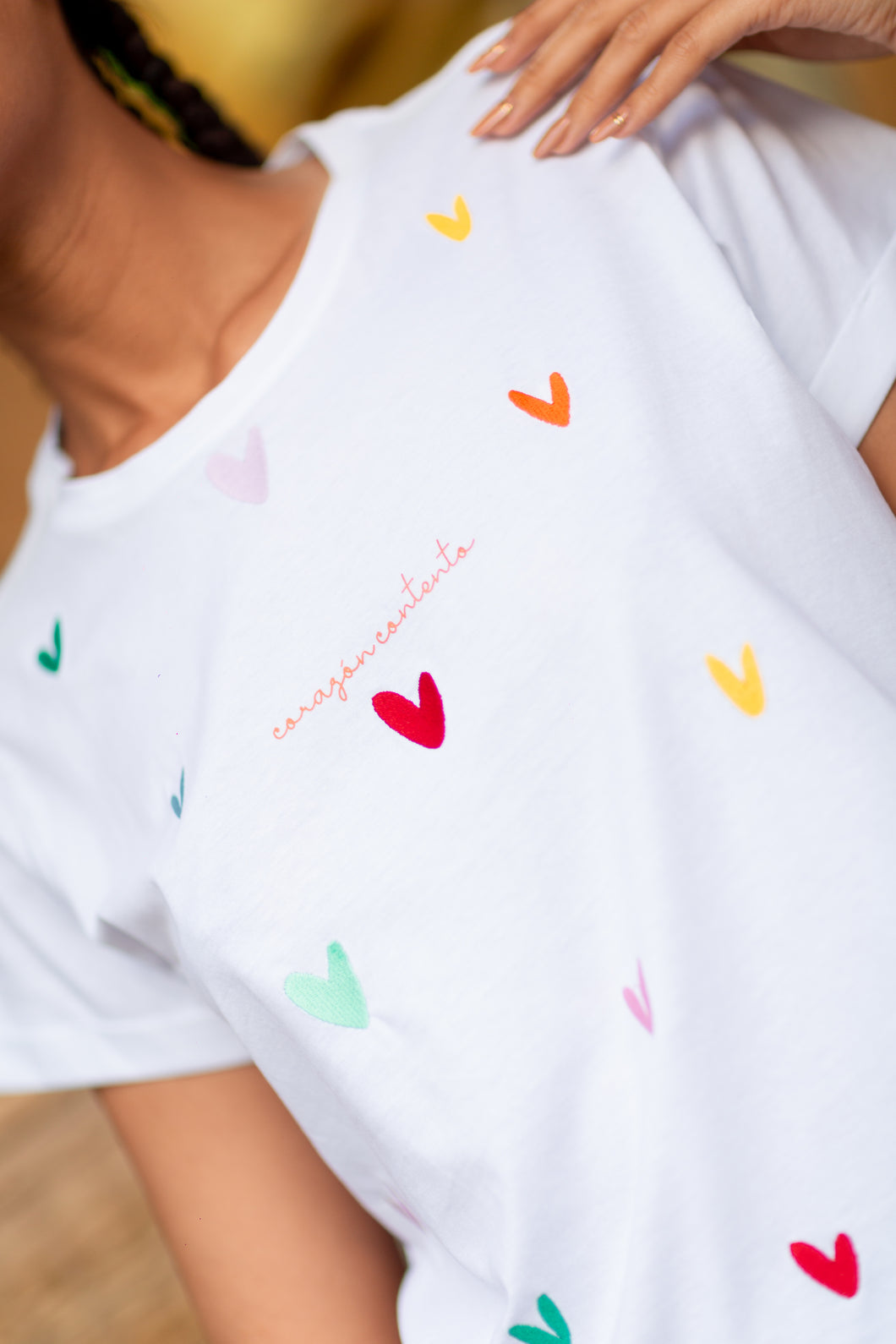 Corazón Contento Embroidered Oversized Tee